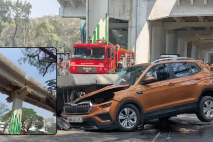 major accident at mulund metro construction site one dead and four injured as pillar slab falls