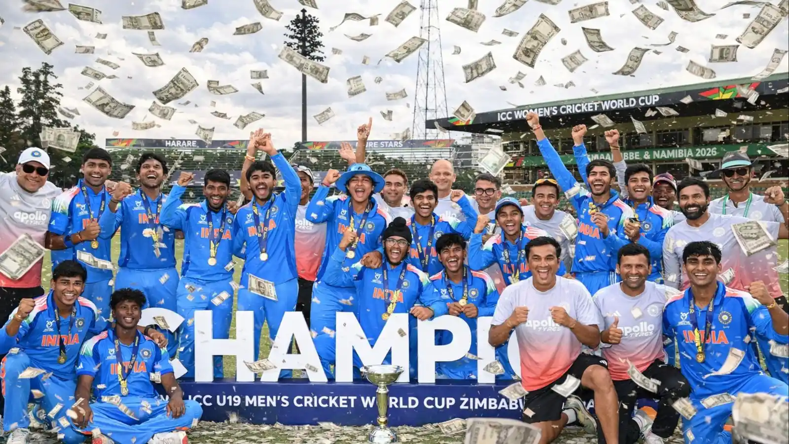 under 19 world cup winner team india showered with money bcci announces huge reward