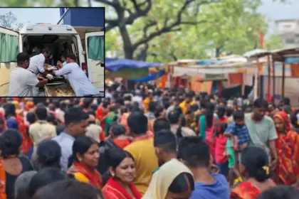 chaos at sheetla mata temple in nalanda 8 devotees killed in stampede several injured