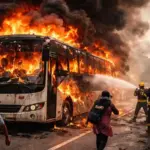 chaos in odisha as moving bus catches fire 37 passengers including mla on board