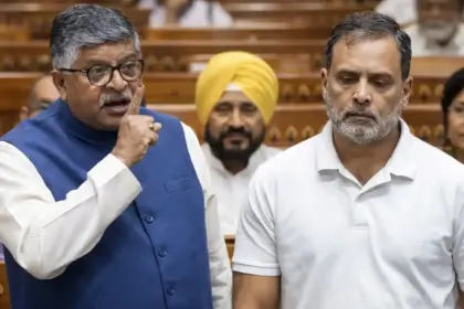 heated debate in parliament over no confidence motion against om birla ravi shankar prasad and rahul gandhi face off