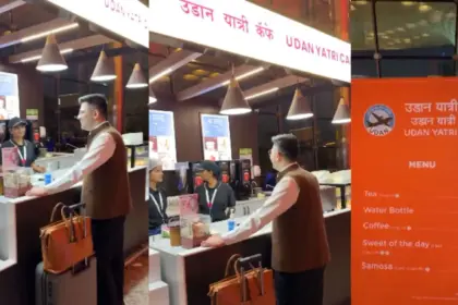 mp raghav chaddha enjoys 10 tea at udaan yatri cafe shares video from mumbai airport
