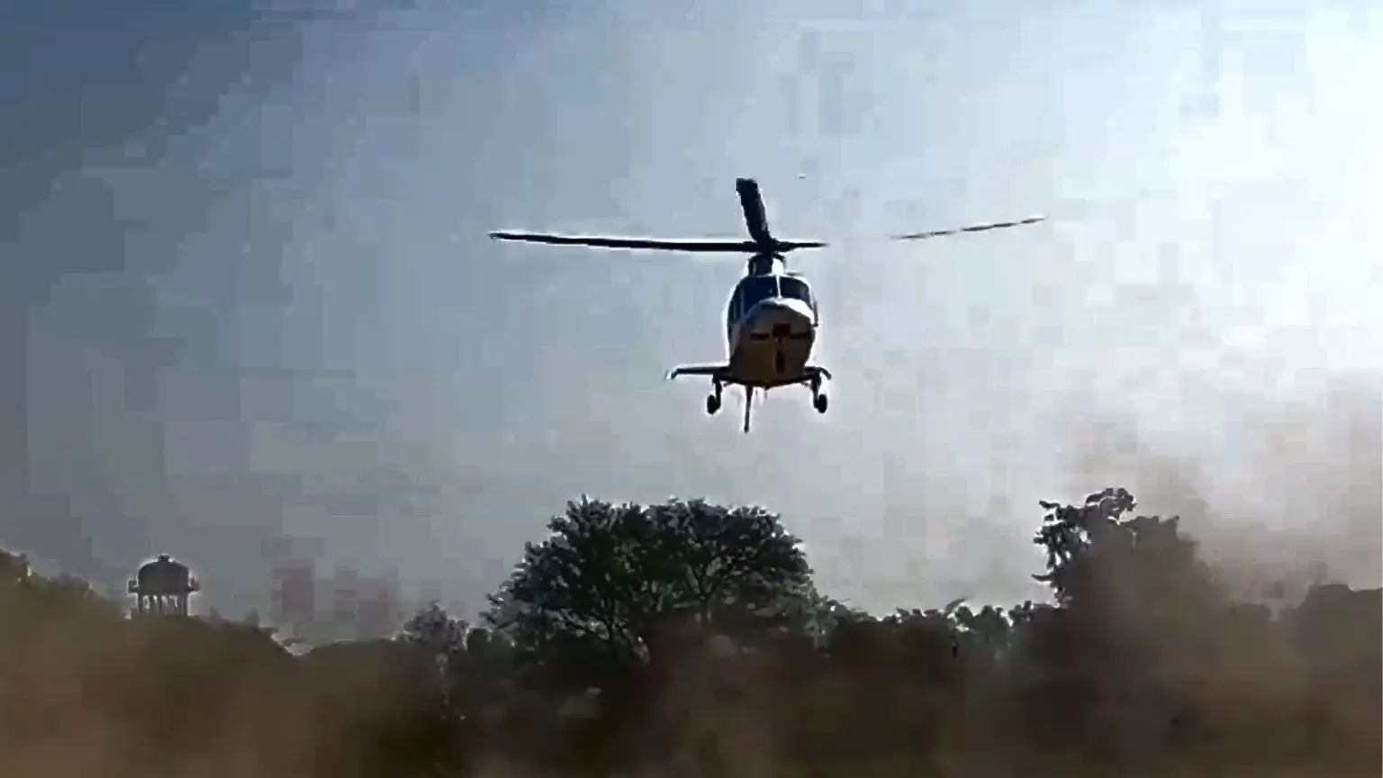 smoke fills up deputy cm keshav prasad mauryas helicopter emergency landing at lucknow airport