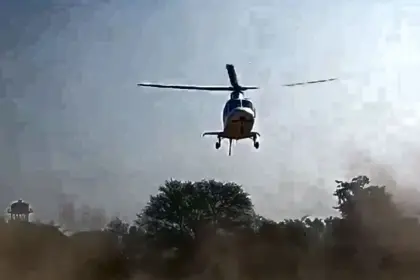 smoke fills up deputy cm keshav prasad mauryas helicopter emergency landing at lucknow airport