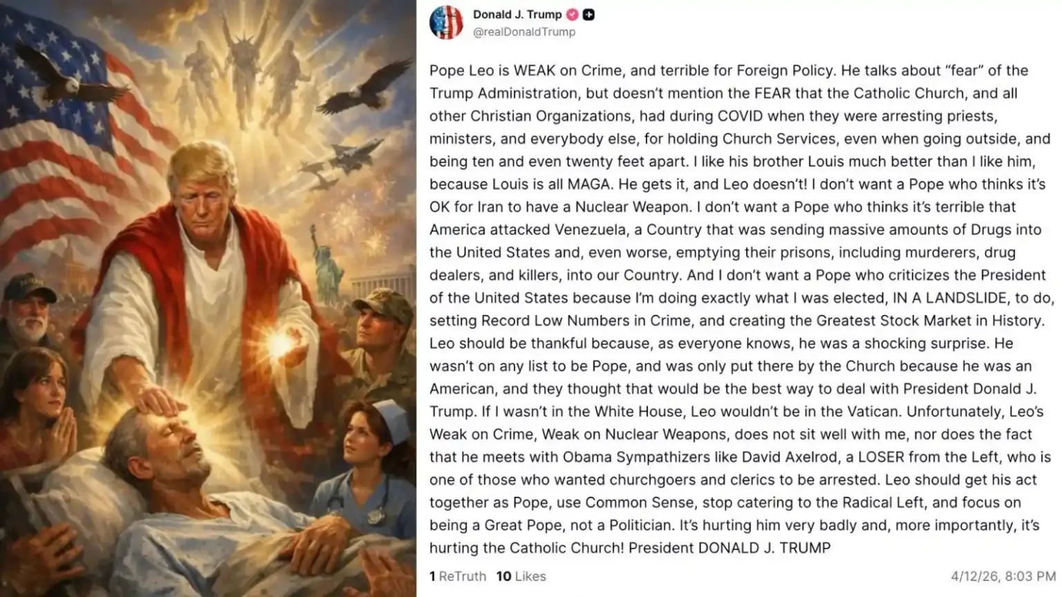 donald trump ai image controversy messiah look social media viral
