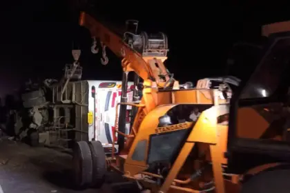 drivers sleep turned fatal sleeper bus overturns in kota 3 killed and 35 passengers injured