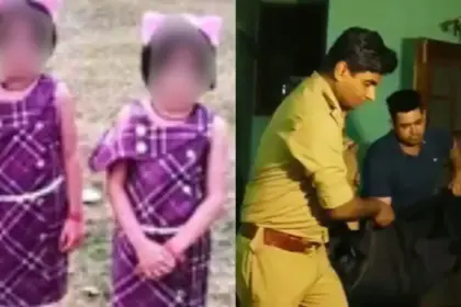 heart wrenching incident in kanpur father slits throats of 11 year old twin daughters while they were asleep accused sits near their bodies for hours