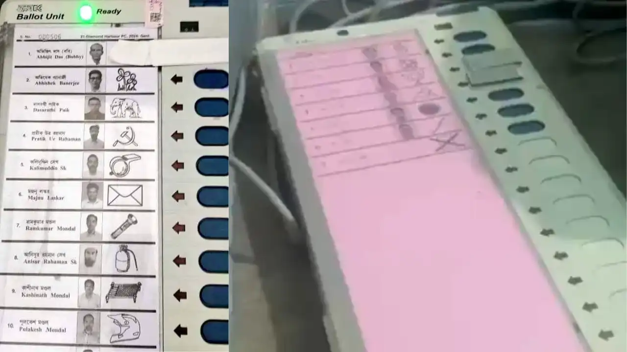 khela in bengal elections on mamata banerjees nephews seat allegation of tape on bjp button in evm