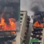 massive fire breaks out in ghaziabads gaur green society 6 7 flats burned to the ground chaos ensues
