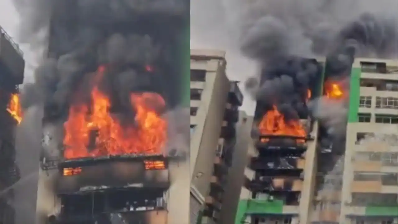 massive fire breaks out in ghaziabads gaur green society 6 7 flats burned to the ground chaos ensues