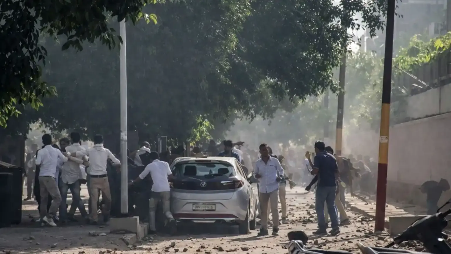 noida violence qr code whatsapp group labour protest reveal