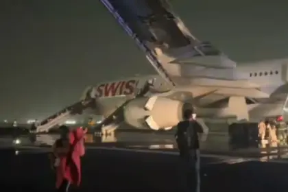 panic at delhi airport plane engine fails before takeoff several passengers injured