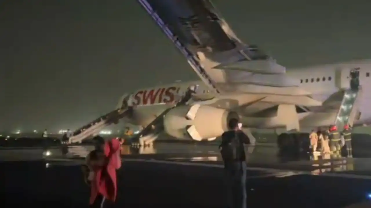 panic at delhi airport plane engine fails before takeoff several passengers injured