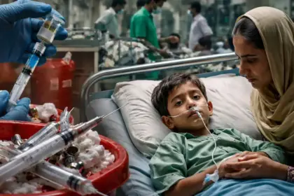 uproar in pakistan over 300 children test hiv positive after repeated use of same syringe in hospital