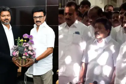big political split in aiadmk ahead of floor test party divides into two factions one faction extends support to vijays tvk