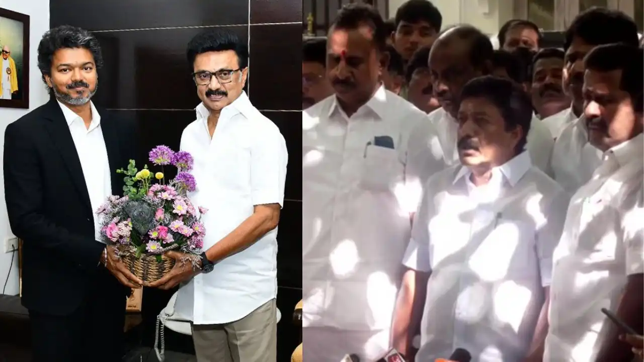 big political split in aiadmk ahead of floor test party divides into two factions one faction extends support to vijays tvk