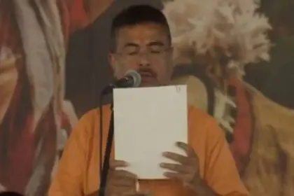 for the first time since independence west bengal gets a bjp cm as suvendu adhikari takes oath in pm modis presence