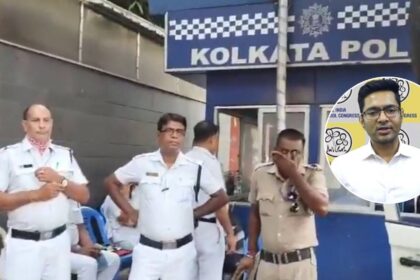 kolkata police reach abhishek banerjees residence stir after illegal construction notice