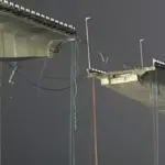 major accident averted in bhagalpur as part of vikramshila setu falls into the ganga vehicles get stranded on the bridge