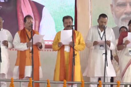 nda shows strength at gandhi maidan as 31 ministers including nishant kumar take oath in bihar cabinet expansion