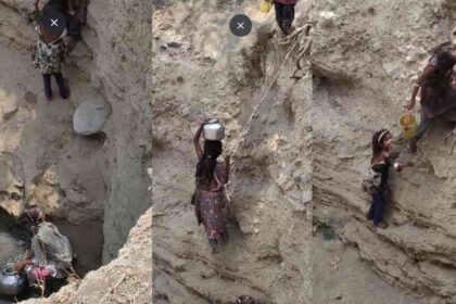 painful struggle in scorching heat young girls seen risking their lives to fetch water video goes viral on social media