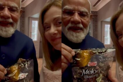 pm modi gifts melody to italian prime minister giorgia meloni video goes viral