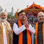 power stage set in kolkata pm modi arrives at ceremony suvendu adhikari to take oath as cm shortly