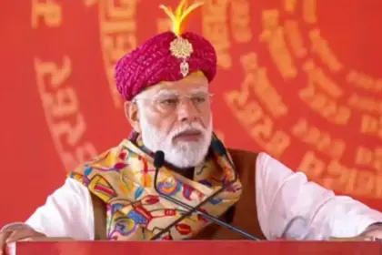 strong message from somnath pm narendra modi says no power can sends a stern warning to the world