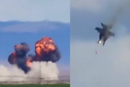 two fighter jets collide mid air during us air show wreckage bursts into flames