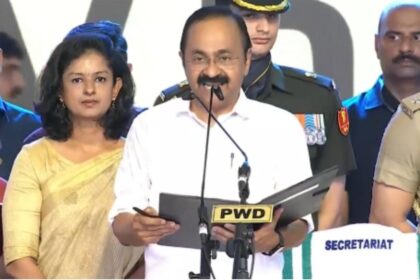 v d satheesan takes oath as kerala chief minister in presence of rahul gandhi top leaders attend ceremony